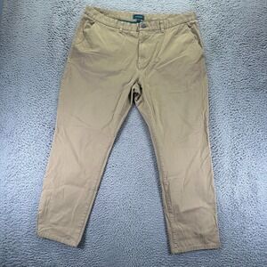 Taylrd Pant Men 40x30 Brown Cotton Chino Straight Business Preppy Career Slim